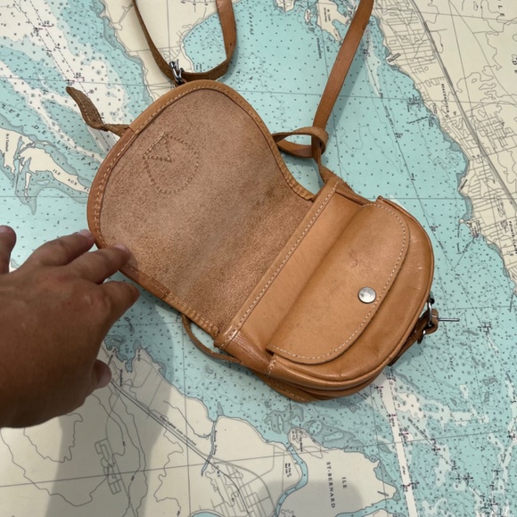 Vintage 70s Georgini Blonde Leather Wedge Purse - Picture 5 of 8